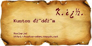 Kustos Ádám névjegykártya