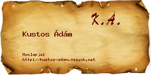 Kustos Ádám névjegykártya