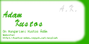 adam kustos business card